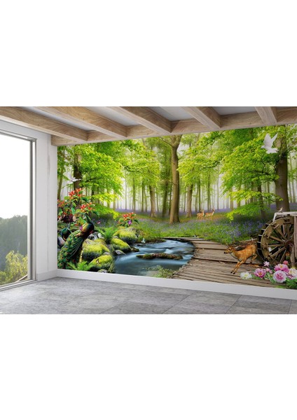 Ormandaki Hayvanlar Dekoratif duvar KAĞIDI-3713 fiyatları