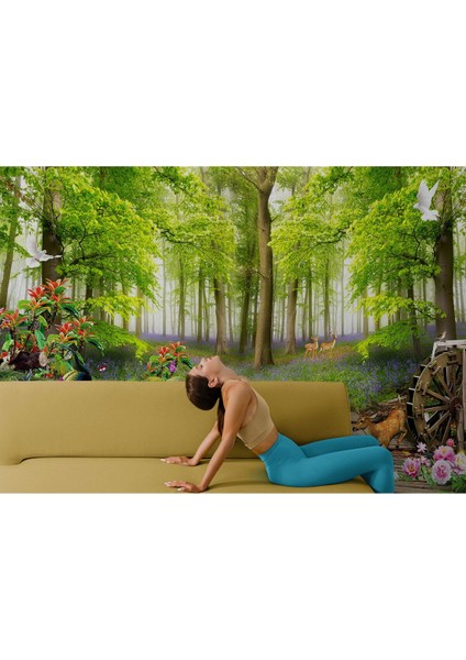 Ormandaki Hayvanlar Dekoratif duvar KAĞIDI-3713 fırsatları