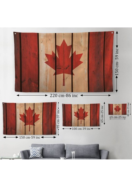 Ahşap Kanada Bayrağı Rustik Kanvas Duvar Örtüsü Halısı Kanada Bayrağı Vintage Ev Ofis Dekoru 5404 modelleri