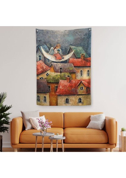 Gecenin Meleği Dekoratif Duvar Örtüsü - HALISI-6244