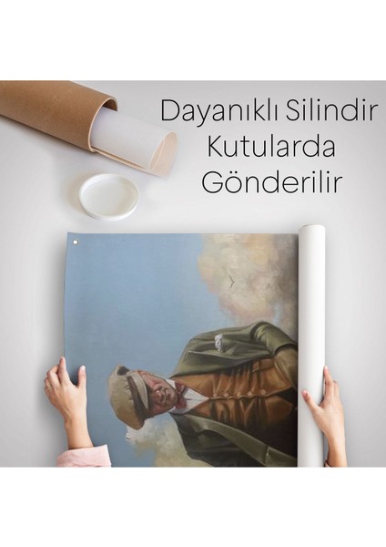 Tarlada Yürüyen Mustafa Kemal Atatürk Duvar Örtüsü - HALISI-6132 indirimleri