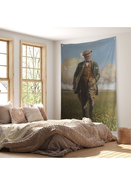 Tarlada Yürüyen Mustafa Kemal Atatürk Duvar Örtüsü - HALISI-6132