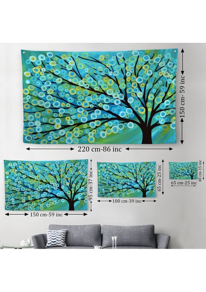 Sürreal Ağaçtaki Renkler Senfonisi Duvar ÖRTÜSÜ-HALISI-6628 modelleri