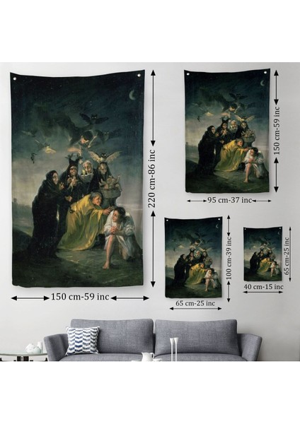 Madrid Ispanya Lázaro Galdiano Müzesindeki Francisco Goya'nın Büyü Duvar Örtüsü - HALISI-6252 modelleri