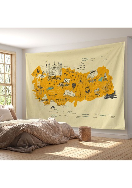 Eğitici ve Öğretici Dekoratif Çocuk Odası Türkiye Haritası Duvar Örtüsü-Halısı 3872