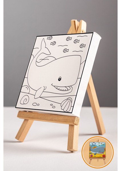 Sevimli Mavi Balina, Çocuk Eğitici Tuval Boyama Hobi SETI-9205 modelleri