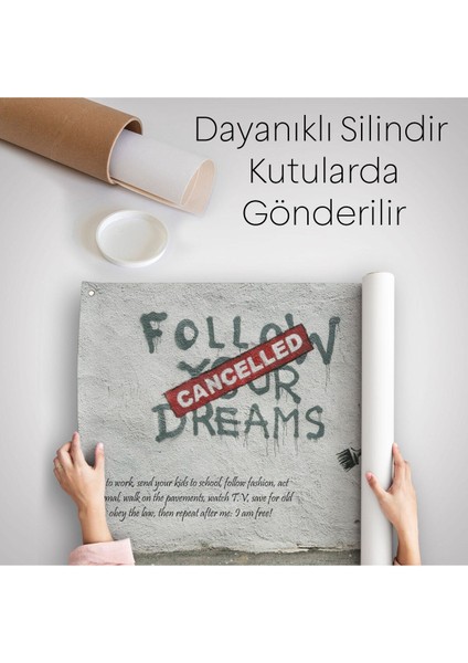Bansky'nin Hayallerini Takip Et - Iptal Edildi Isimli Eseri Kanvas Duvar ÖRTÜSÜ-HALISI-5009 indirimleri
