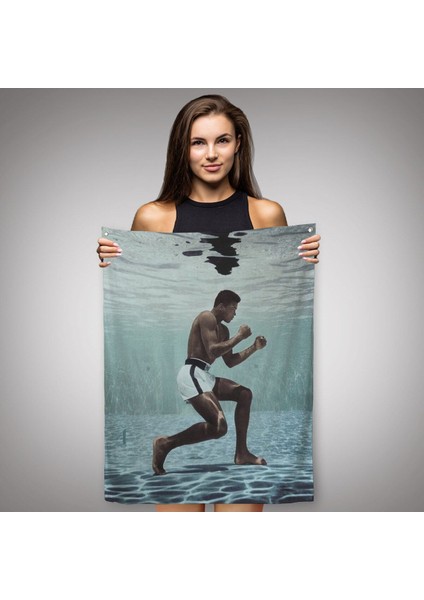 Su Altında Antreman Yapan Boksor Muhammet Ali Duvar Örtüsü - HALISI-6234 fiyatları