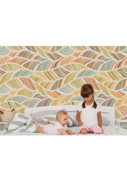 Iskandinav Tarzı Modern Renkli Yapraklar Duvar KAĞIDI-5703