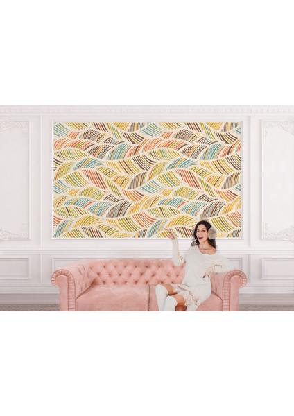 Iskandinav Tarzı Modern Renkli Yapraklar Duvar KAĞIDI-5703 modelleri