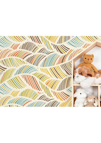 Iskandinav Tarzı Modern Renkli Yapraklar Duvar KAĞIDI-5703 fırsatları