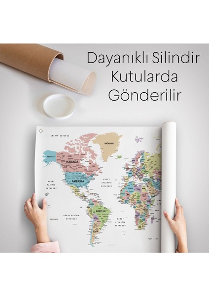 Türkçe Eğitici Ülke ve Başkent Detaylı Atlası Dünya Haritası Duvar Örtüsü-Halısı 3850 indirimleri