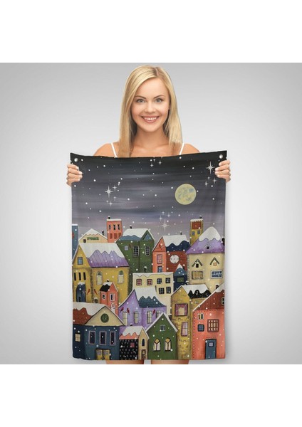 Londrada Kış Gecesi Dekoaratif Duvar Örtüsü - HALISI-6145 fiyatları