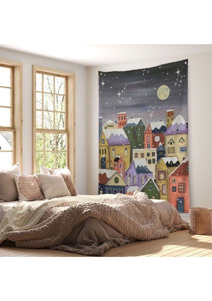 Londrada Kış Gecesi Dekoaratif Duvar Örtüsü - HALISI-6145