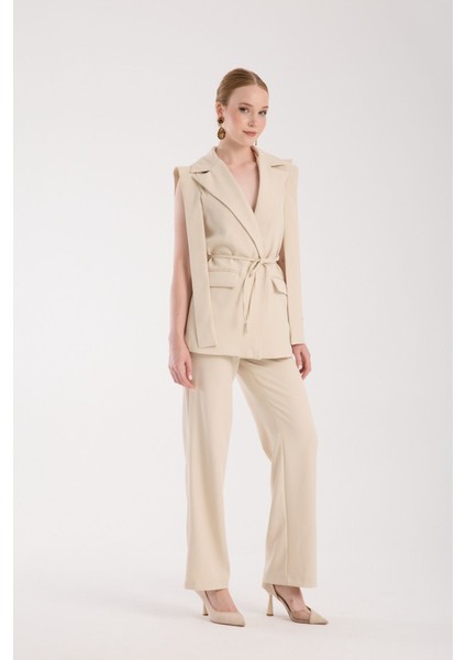 Bej Renk Premium Kumaş Yelek Pantolon Takım Elbise fırsatları