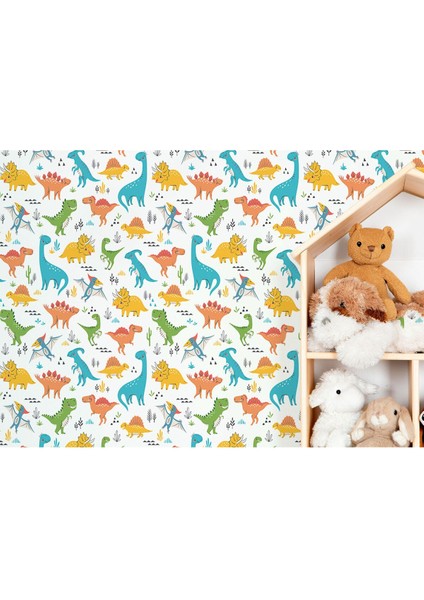 Sevimli Dinazorlar Desenli Duvar Kağıdı -5734 fırsatları