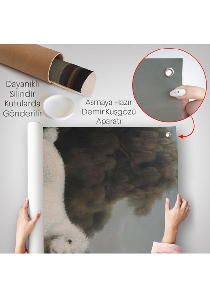 George Stubbs Beyaz Kaniş Duvar ÖRTÜSÜ-8034 indirimleri