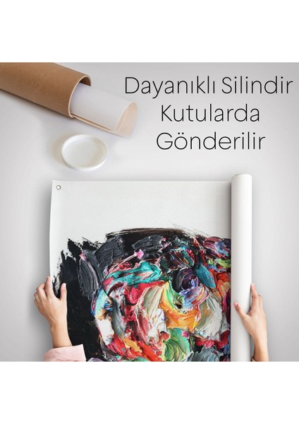 Soyut Erkek Portresi Yağlıboya Görünümlü Duvar Örtüsü - HALISI-6320 indirimleri