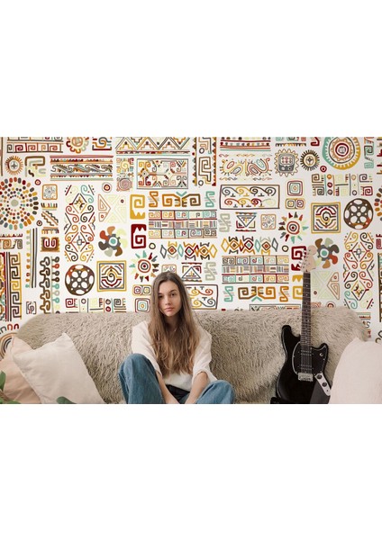 Db Soyut Renkli Şekiller Duvar Kağıdı Modern Bohem Iskandinav TASARIMI-5504 fırsatları