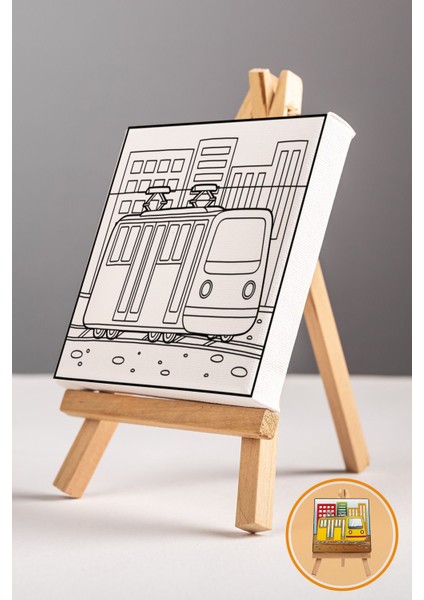 Sevimli Sarı Tramvay, Çocuk Eğitici Tuval Boyama Hobi SETI-9211 modelleri