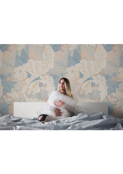 Hg Pastel Renkli Yapraklar Duvar KAĞIDI-5641 fırsatları