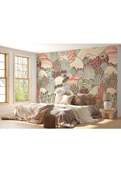 Kaktüs Desenli Duvar KAĞIDI-5741 fırsatları