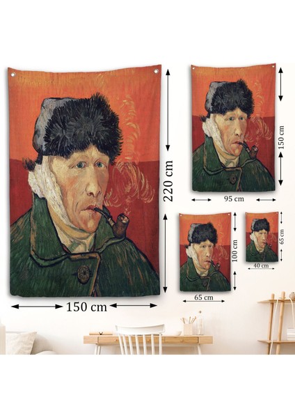 Vincent Van Gogh - Kulakları Bandajlı Portre Duvar ÖRTÜSÜ-7470 fırsatları