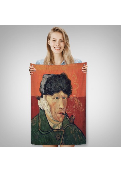 Vincent Van Gogh - Kulakları Bandajlı Portre Duvar ÖRTÜSÜ-7470