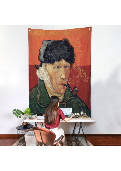 Vincent Van Gogh - Kulakları Bandajlı Portre Duvar ÖRTÜSÜ-7470