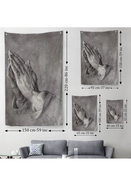 Dua Eden Eller Duvar Örtüsü-Halısı, Albrecht Dürer Praying HANDS-6342 modelleri