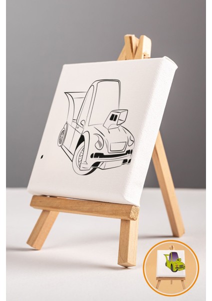 Sevimli Yeşil Araba, Erkek Çocuğu Eğitici Tuval Boyama Hobi SETI-9191 modelleri