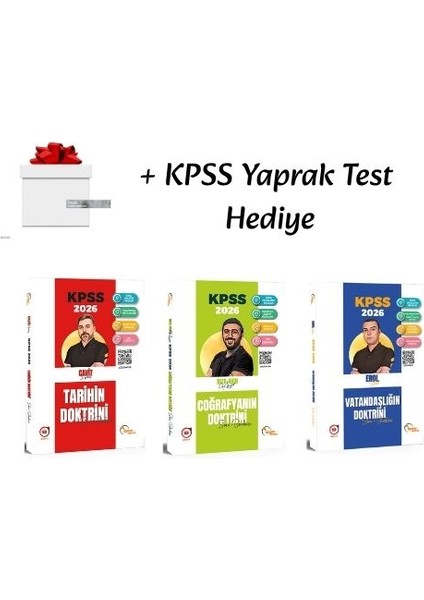 2026 Kpss Tarih, Coğrafya ve Vatandaşlık Soru Bankası (3 Kitap) + Kpss Yaprak Test Hediyeli