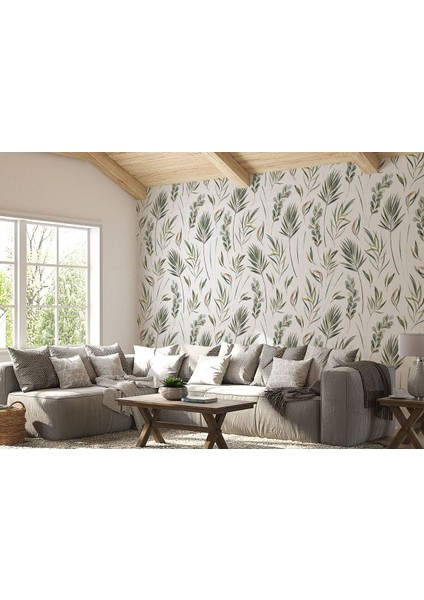 Db Bitki Yaprakları Desenli Suluboya Duvar KAĞIDI-5552 fiyatları