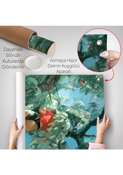 Ağaçtan Meyve Toplayan Kadın Duvar ÖRTÜSÜ-7784 indirimleri