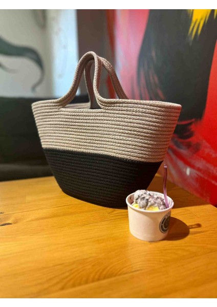El Yapımı 30X40 cm Jüt Pamuk Çanta, El Çantası, Plaj Çantası fiyatları