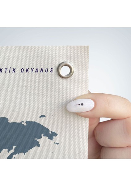 Duvar Örtüsü / Halısı Detaylı Güncel Türkçe Dünya Haritası Kaliteli Kanvas KUMAŞ-3975 indirimleri