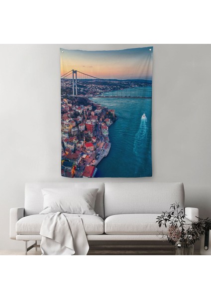 Boğaziçi Kuş Bakışı Dekoratif Duvar Örtüsü - HALISI-5971