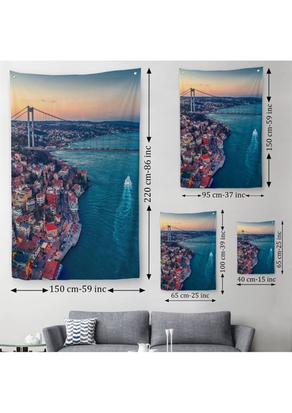 Boğaziçi Kuş Bakışı Dekoratif Duvar Örtüsü - HALISI-5971 modelleri