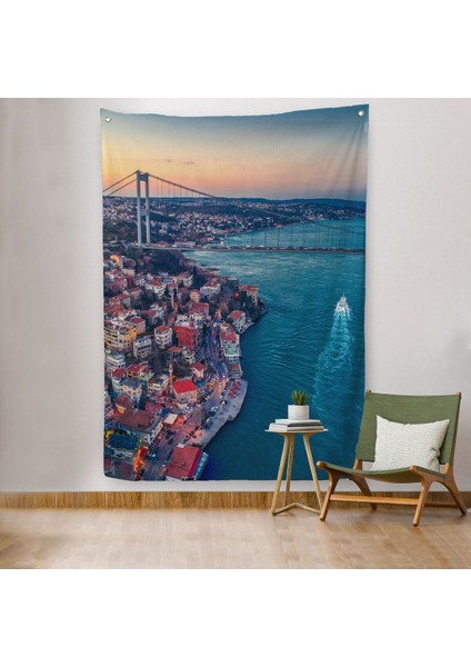 Boğaziçi Kuş Bakışı Dekoratif Duvar Örtüsü - HALISI-5971