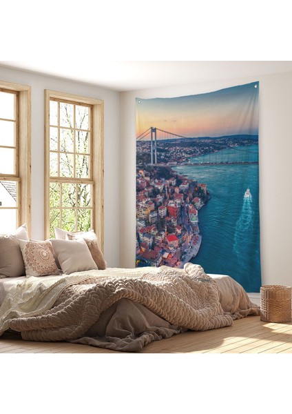Boğaziçi Kuş Bakışı Dekoratif Duvar Örtüsü - HALISI-5971