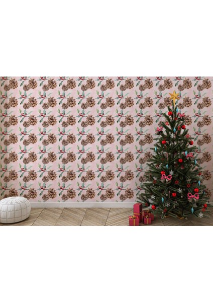 Kuşburnu Ağacı Desenli Dekoratif Duvar KAĞIDI-5592 fırsatları