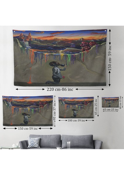 Sürreal Renkler Senfonisi Duvar ÖRTÜSÜ-HALISI-6640 modelleri