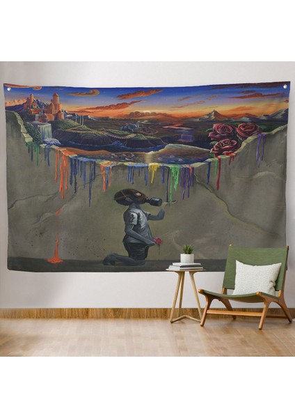 Sürreal Renkler Senfonisi Duvar ÖRTÜSÜ-HALISI-6640
