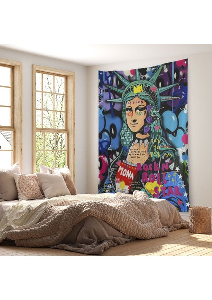 Mona Lisa Grafitti Pop Art Duvar Örtüsü - HALISI -6216