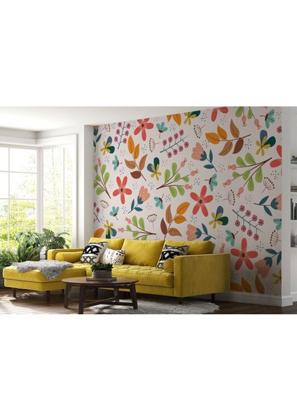 Db Renkli Çiçekler Desenli Duvar KAĞIDI-5651 fiyatları