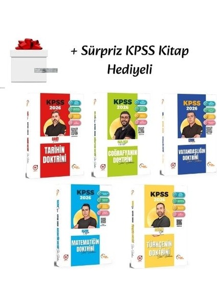 Doktrin 2026 Kpss Matematik, Türkçe, Tarih, Coğrafya ve Vatandaşlık Soru Bankası (5 Kitap)/ Kitap Hediyeli