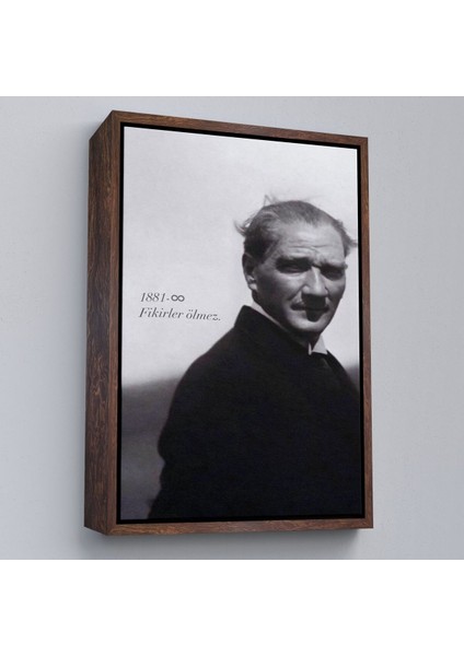 Çerçeveli Atatürk Portre Tablosu Mustafa Kemal Atatürk Dikdörtgen Dekoratif Kanvas TABLO-128