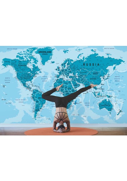 Dünya Haritası Duvar Kağıdı Detaylı Ülke ve Başkentli Ingilizce Dünya HARITASI-2135 fırsatları