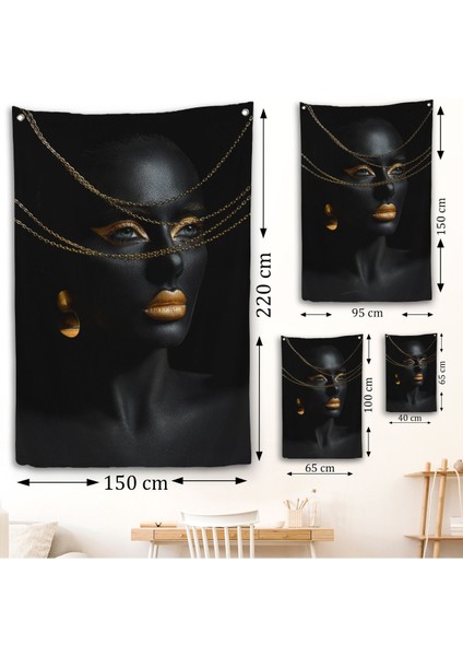 Altın Detaylı Kadın Duvar ÖRTÜSÜ-7879 fırsatları