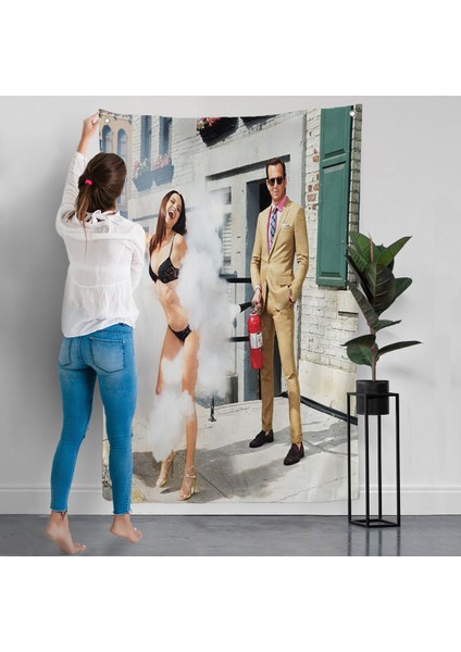 Kadına Tüp Ile Müdahele Eden Adam Duvar ÖRTÜSÜ-7755 modelleri